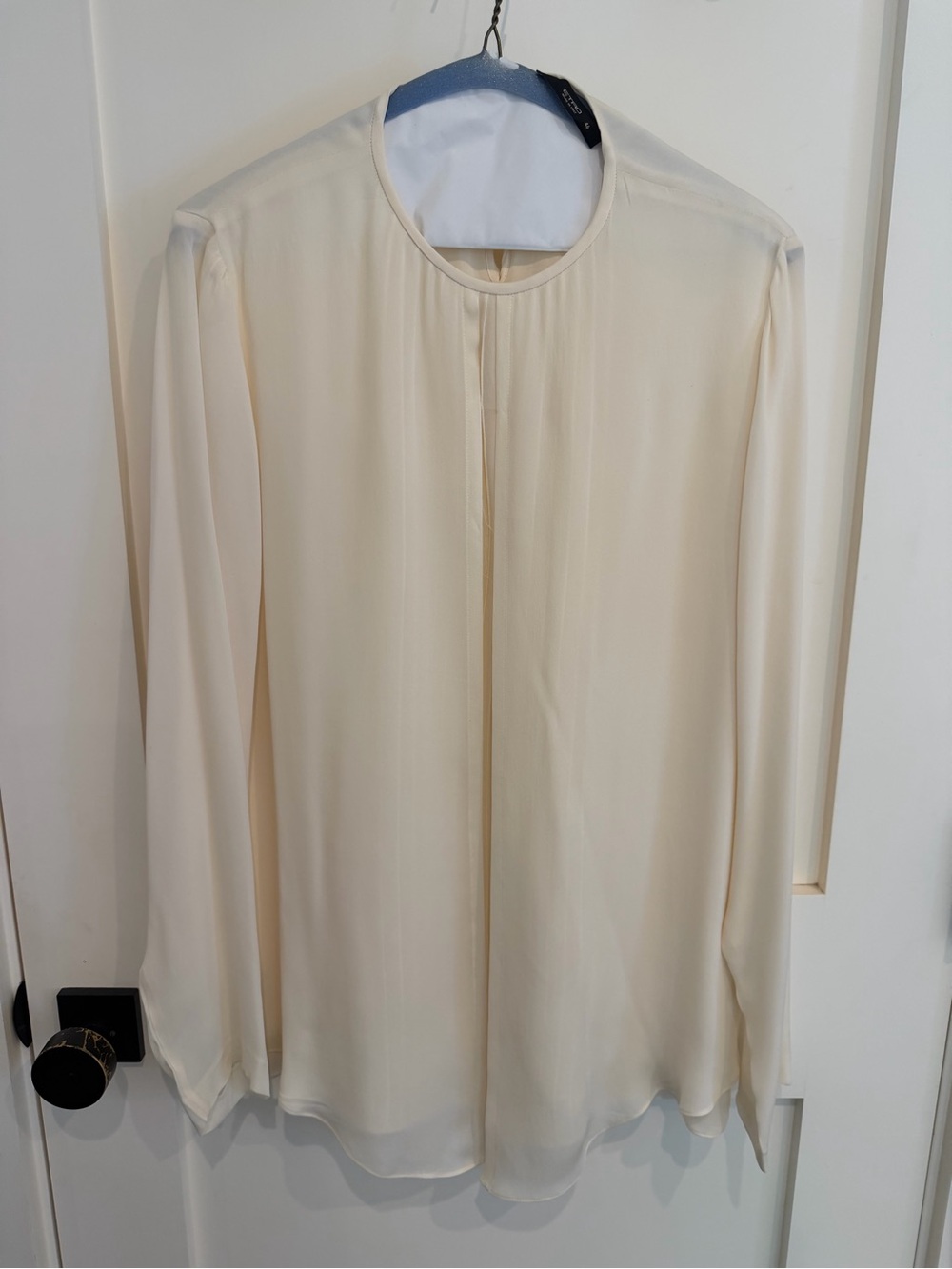 Etro Cream Long-Sleeve Round-Neck Blouse